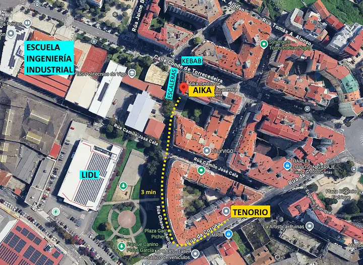 Cómo llegar de Academia Aika a la Academia Tenorio